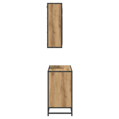 Badezimmermöbel Set mit Tür 2 pcs Artisan-Eiche 65 x 33 x 60 cm
