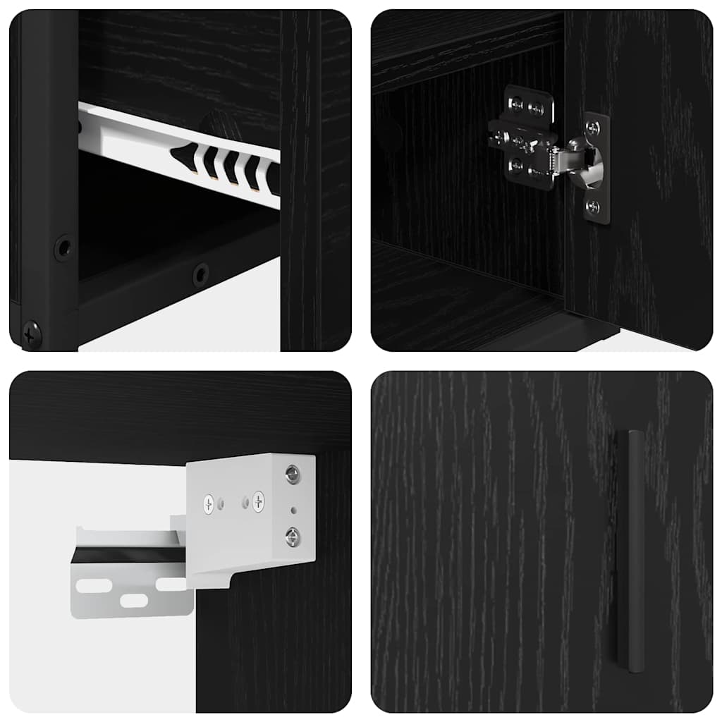 Badezimmermöbel Set 2 pcs Schwarz Eichen-Optik 65 x 33 x 60 cm