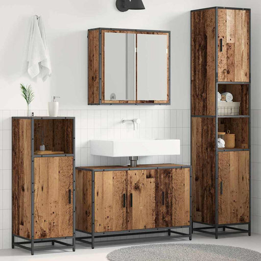 Badezimmermöbel Set 4 pcs Altholz 90 x 33 x 60 cm Holzwerkstoff