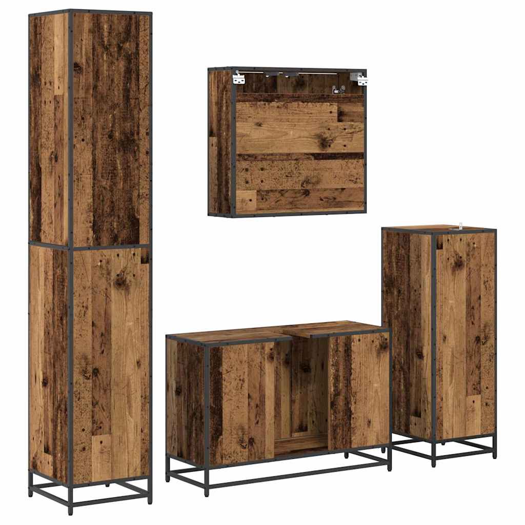 Badezimmermöbel Set 4 pcs Altholz 90 x 33 x 60 cm Holzwerkstoff