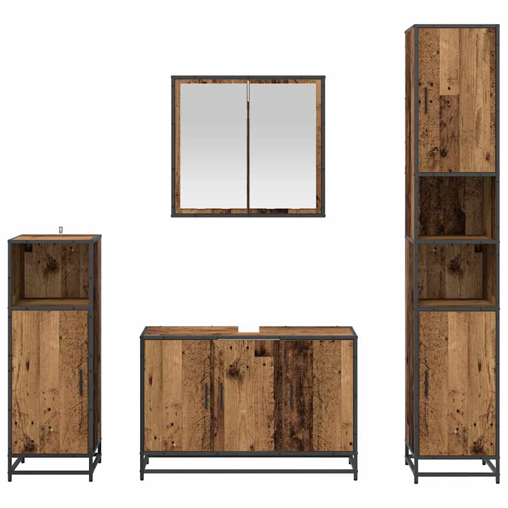 Badezimmermöbel Set 4 pcs Altholz 90 x 33 x 60 cm Holzwerkstoff