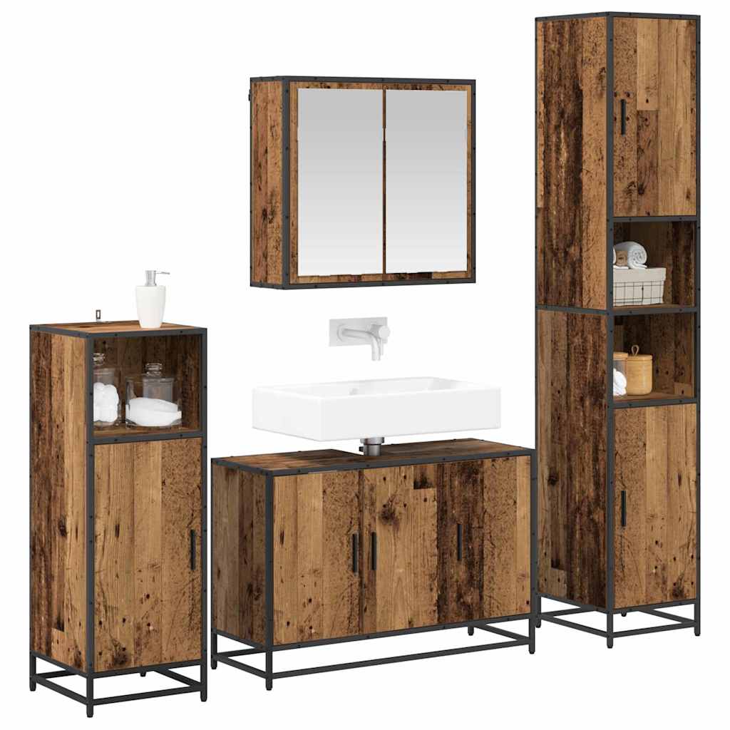 Badezimmermöbel Set 4 pcs Altholz 90 x 33 x 60 cm Holzwerkstoff