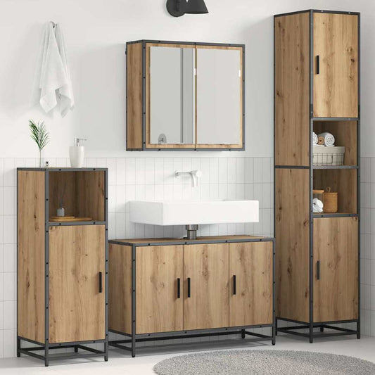 Badezimmermöbel Set mit Tür 4 pcs Artisan-Eiche 90 x 33 x 60 cm