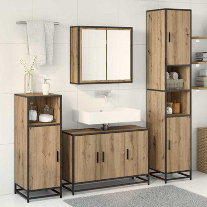 Badezimmermöbel Set mit Tür 4 pcs Artisan-Eiche 90 x 33 x 60 cm