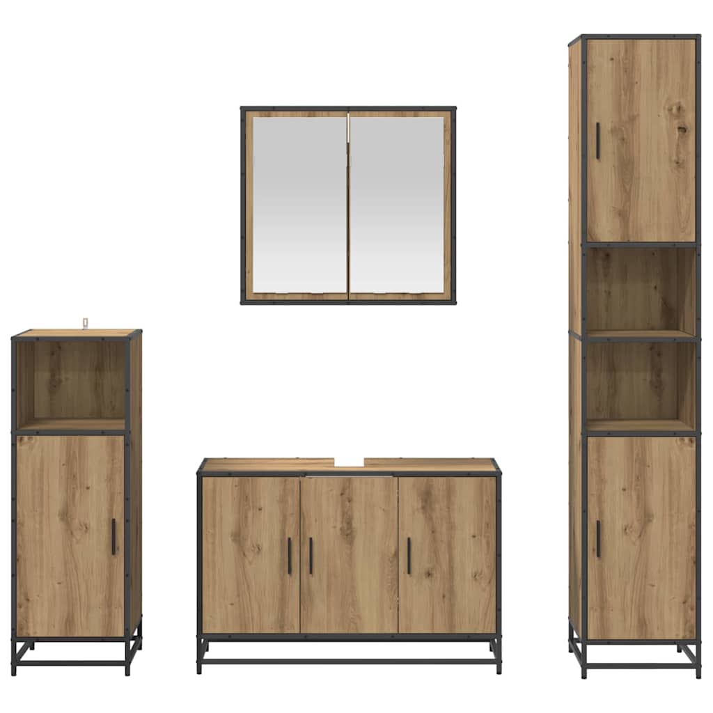 Badezimmermöbel Set mit Tür 4 pcs Artisan-Eiche 90 x 33 x 60 cm