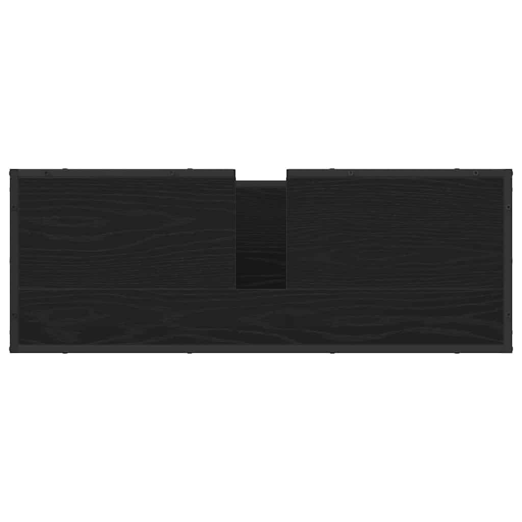 Badezimmermöbel Set 4 pcs Schwarz Eichen-Optik 90 x 33 x 60 cm