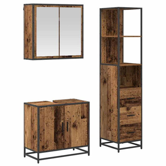 Badezimmermöbel Set 3 pcs Altholz 65 x 33 x 60 cm Holzwerkstoff