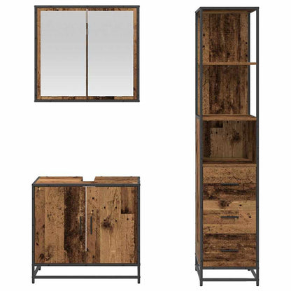 Badezimmermöbel Set 3 pcs Altholz 65 x 33 x 60 cm Holzwerkstoff