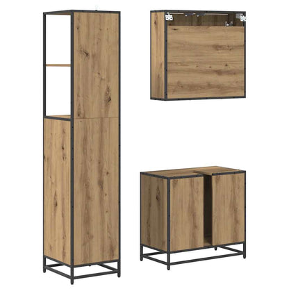 Badezimmermöbel Set mit Tür 3 pcs Artisan-Eiche 65 x 33 x 60 cm