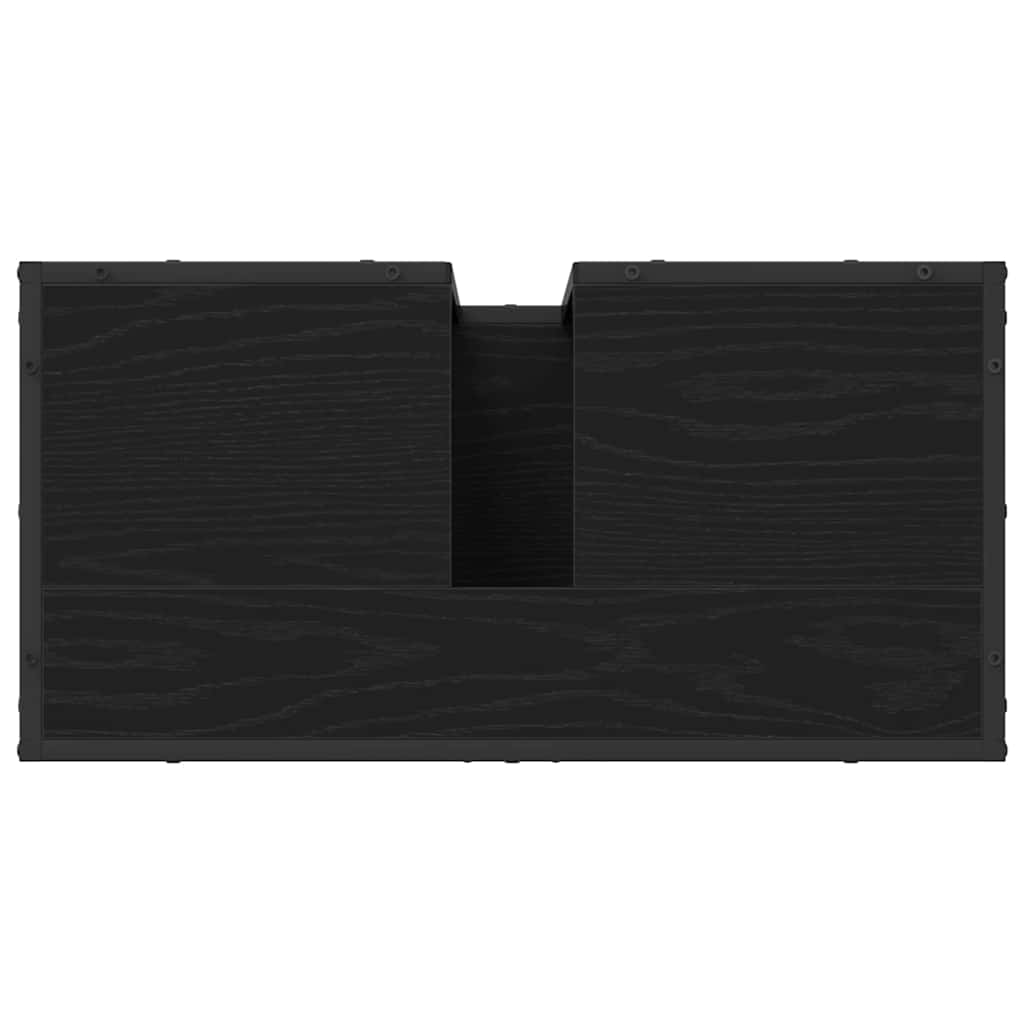 Badezimmermöbel Set 3 pcs Schwarz Eichen-Optik 65 x 33 x 60 cm