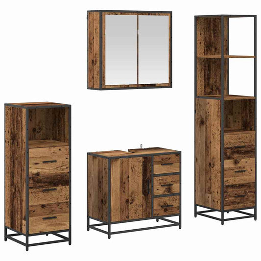 Badezimmermöbel Set 4 pcs Altholz 65 x 33 x 60 cm Holzwerkstoff