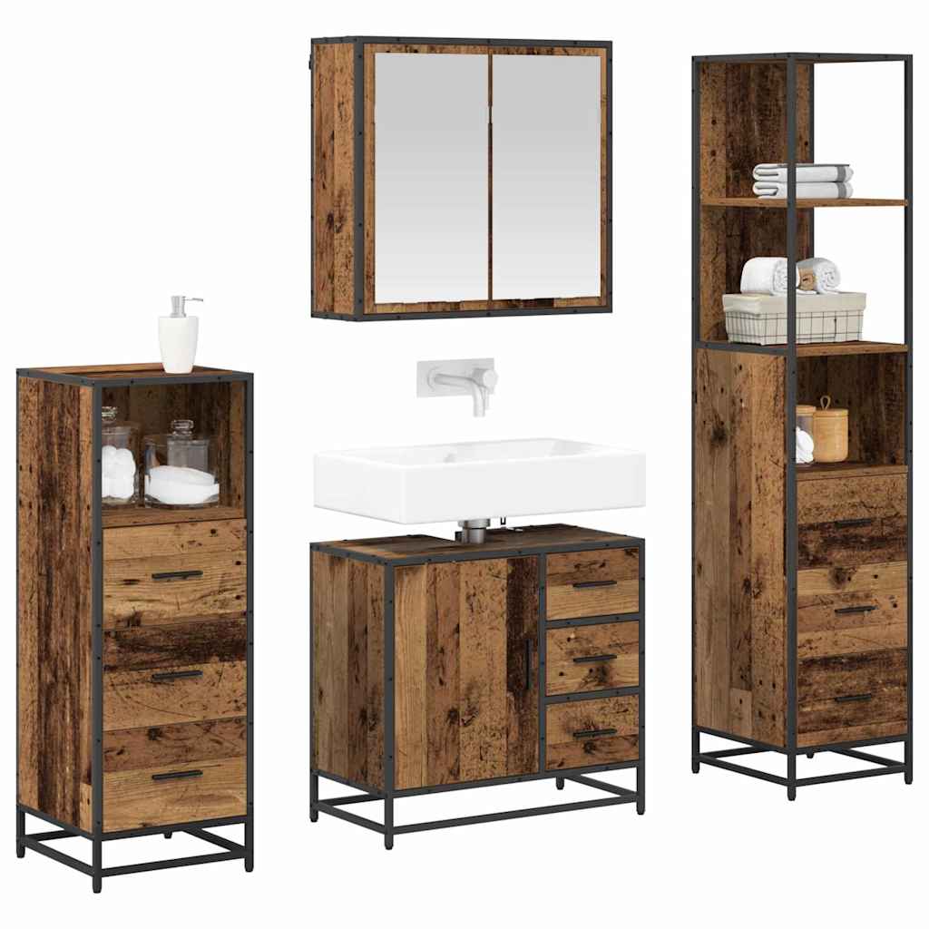 Badezimmermöbel Set 4 pcs Altholz 65 x 33 x 60 cm Holzwerkstoff