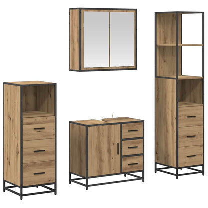 Badezimmermöbel Set mit Tür 4 pcs Artisan-Eiche 65 x 33 x 60 cm
