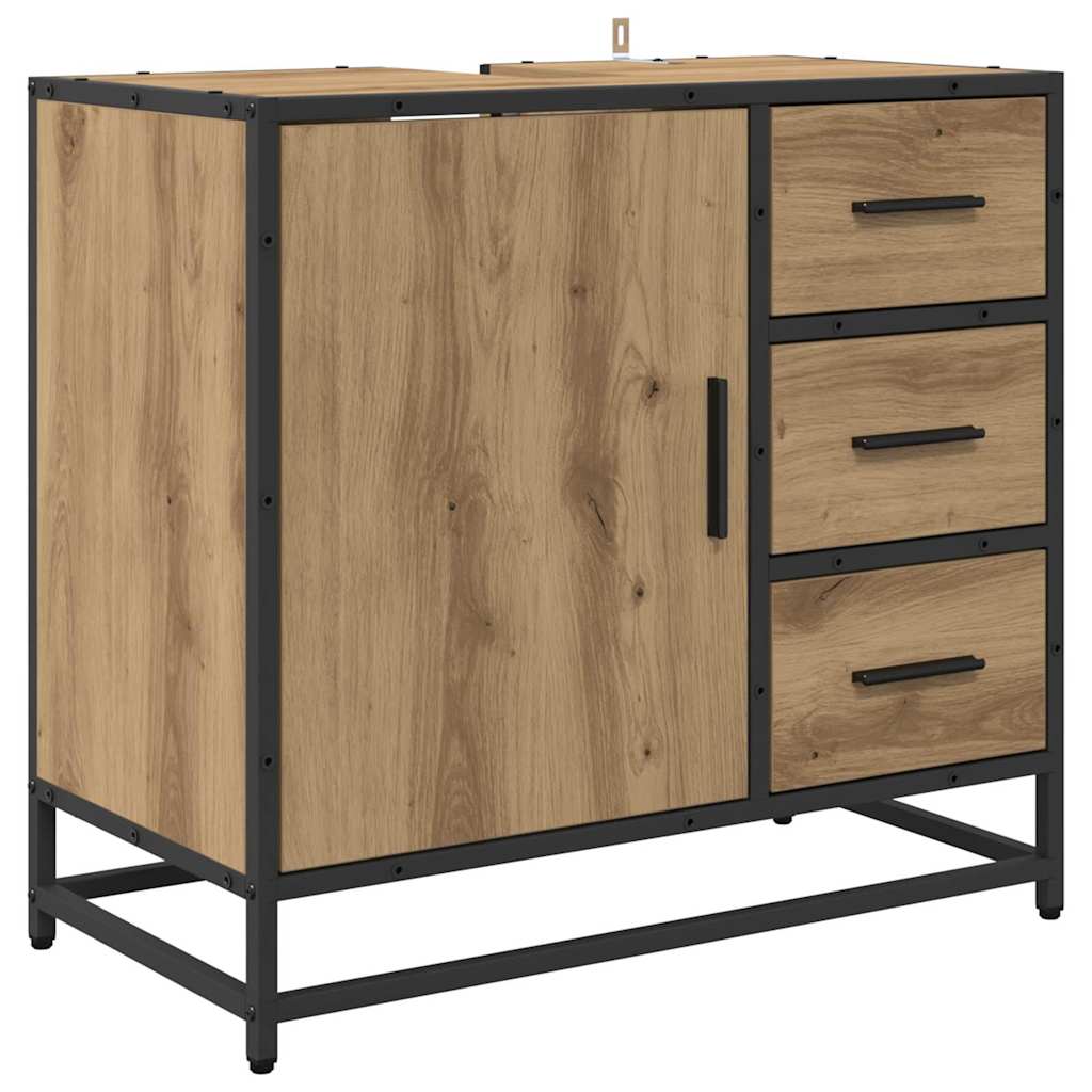 Badezimmermöbel Set mit Tür 4 pcs Artisan-Eiche 65 x 33 x 60 cm