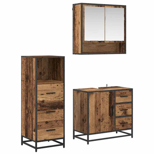 Badezimmermöbel Set 3 pcs Altholz 65 x 33 x 60 cm Holzwerkstoff