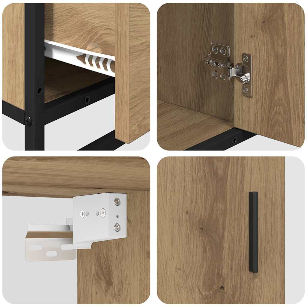 Badezimmermöbel Set mit Tür 3 pcs Artisan-Eiche 65 x 33 x 60 cm