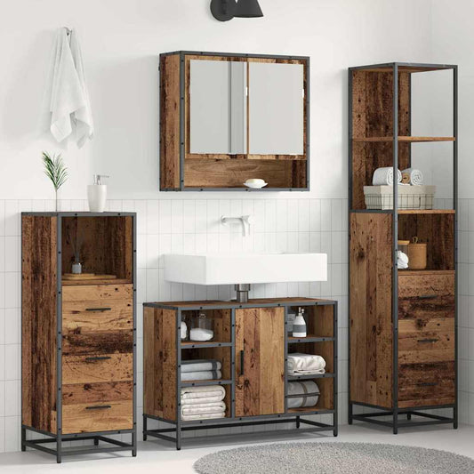 Badezimmermöbel Set 4 pcs Altholz 80 x 33 x 60 cm Holzwerkstoff