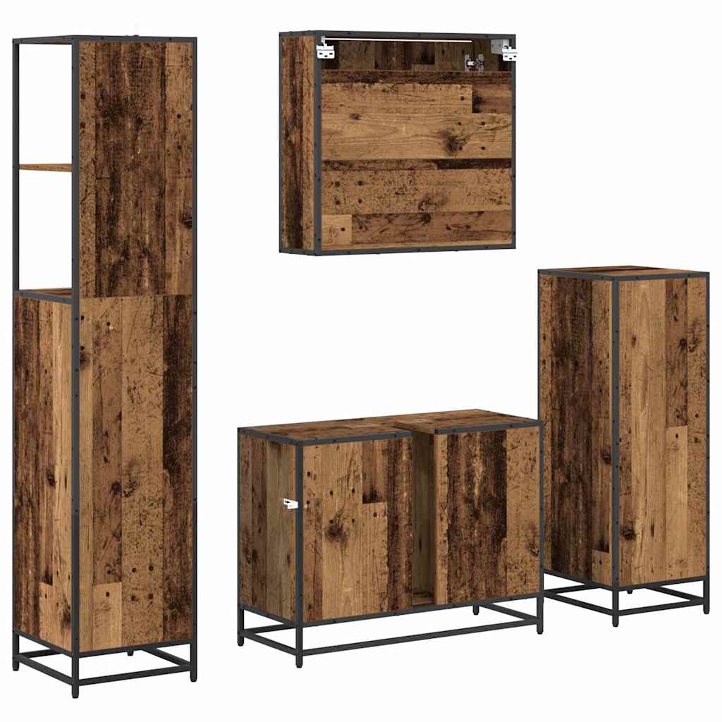 Badezimmermöbel Set 4 pcs Altholz 80 x 33 x 60 cm Holzwerkstoff