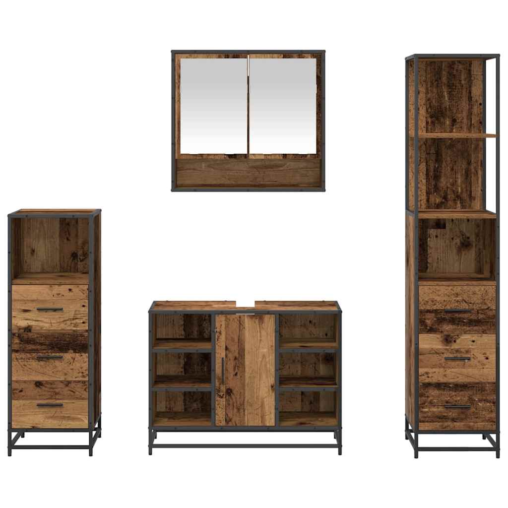 Badezimmermöbel Set 4 pcs Altholz 80 x 33 x 60 cm Holzwerkstoff