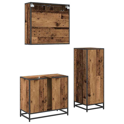 Badezimmermöbel Set mit Regal 3 pcs Altholz 35 x 37,5 x 100 cm