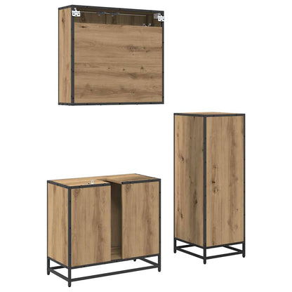 Badezimmermöbel Set 3 pcs Artisan-Eiche 35 x 37,5 x 100 cm