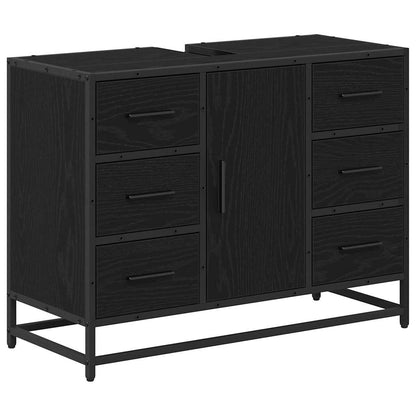 Badezimmermöbel Set 2 pcs Schwarz Eichen-Optik 80 x 33 x 60 cm