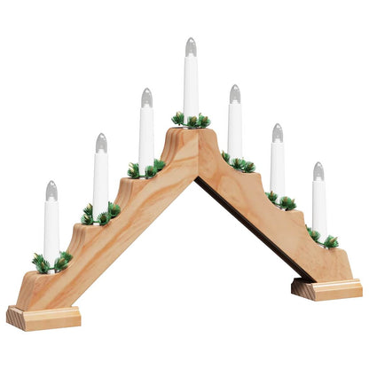 Weihnachtskerzenbrücke mit 7 LEDs 3 pcs Braun 39,5 x 5 x 29 cm