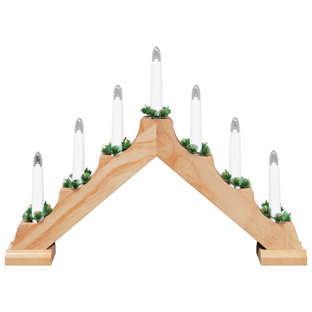 Weihnachtskerzenbrücke mit 7 LEDs 3 pcs Braun 39,5 x 5 x 29 cm