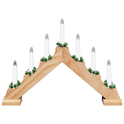 Weihnachtskerzenbrücke mit 7 LEDs 3 pcs Braun 39,5 x 5 x 29 cm
