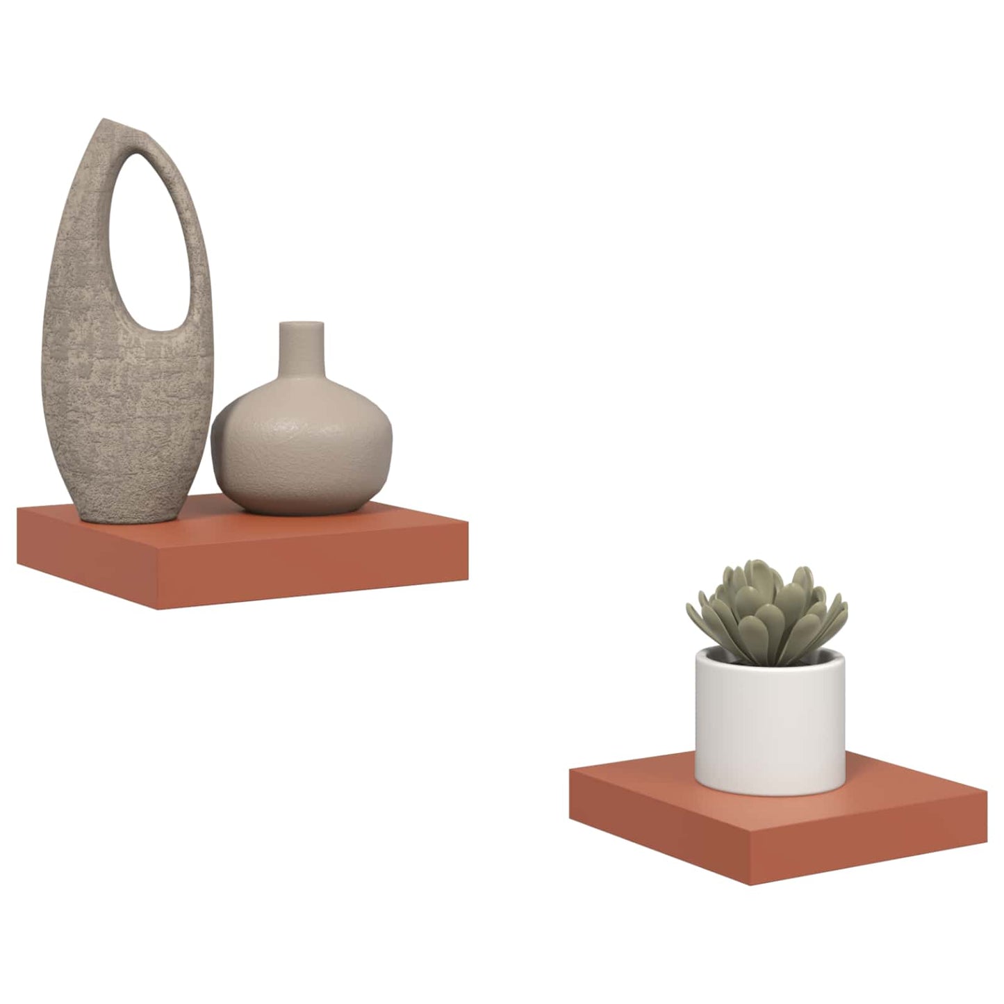 Wandregal Wandmontiert 2 pcs Rot 23 x 23,5 x 4 cm Holzwerkstoff