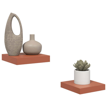 Wandregal Wandmontiert 2 pcs Rot 23 x 23,5 x 4 cm Holzwerkstoff