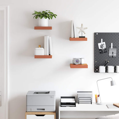 Wandregal Wandmontiert 4 pcs Rot 23 x 23,5 x 4 cm Holzwerkstoff