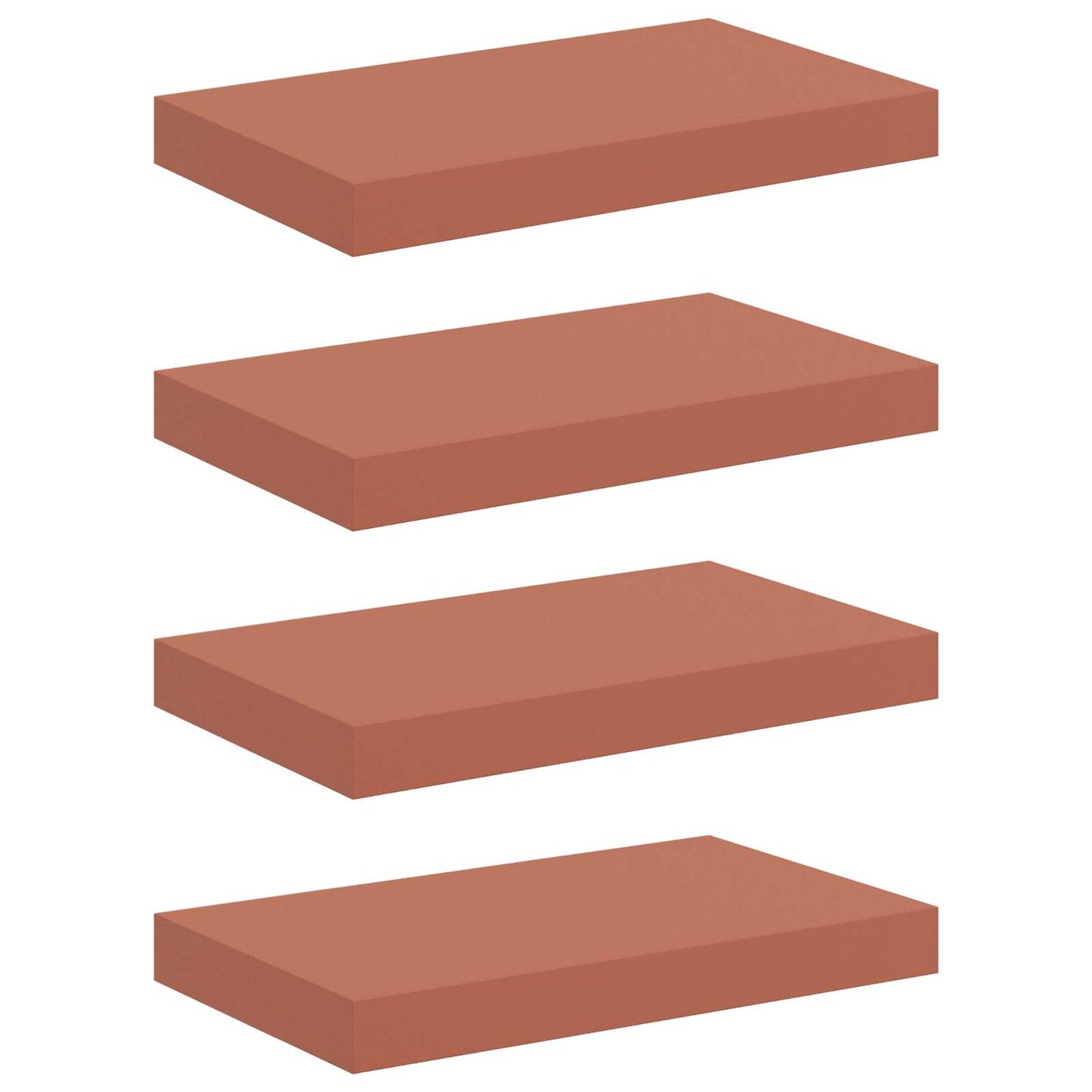 Wandregal Wandmontiert 4 pcs Rot 40 x 23,5 x 4 cm Holzwerkstoff