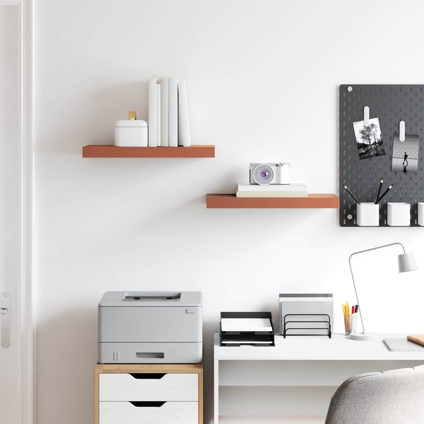 Wandregal Wandmontiert 2 pcs Rot 50 x 23 x 4 cm Holzwerkstoff