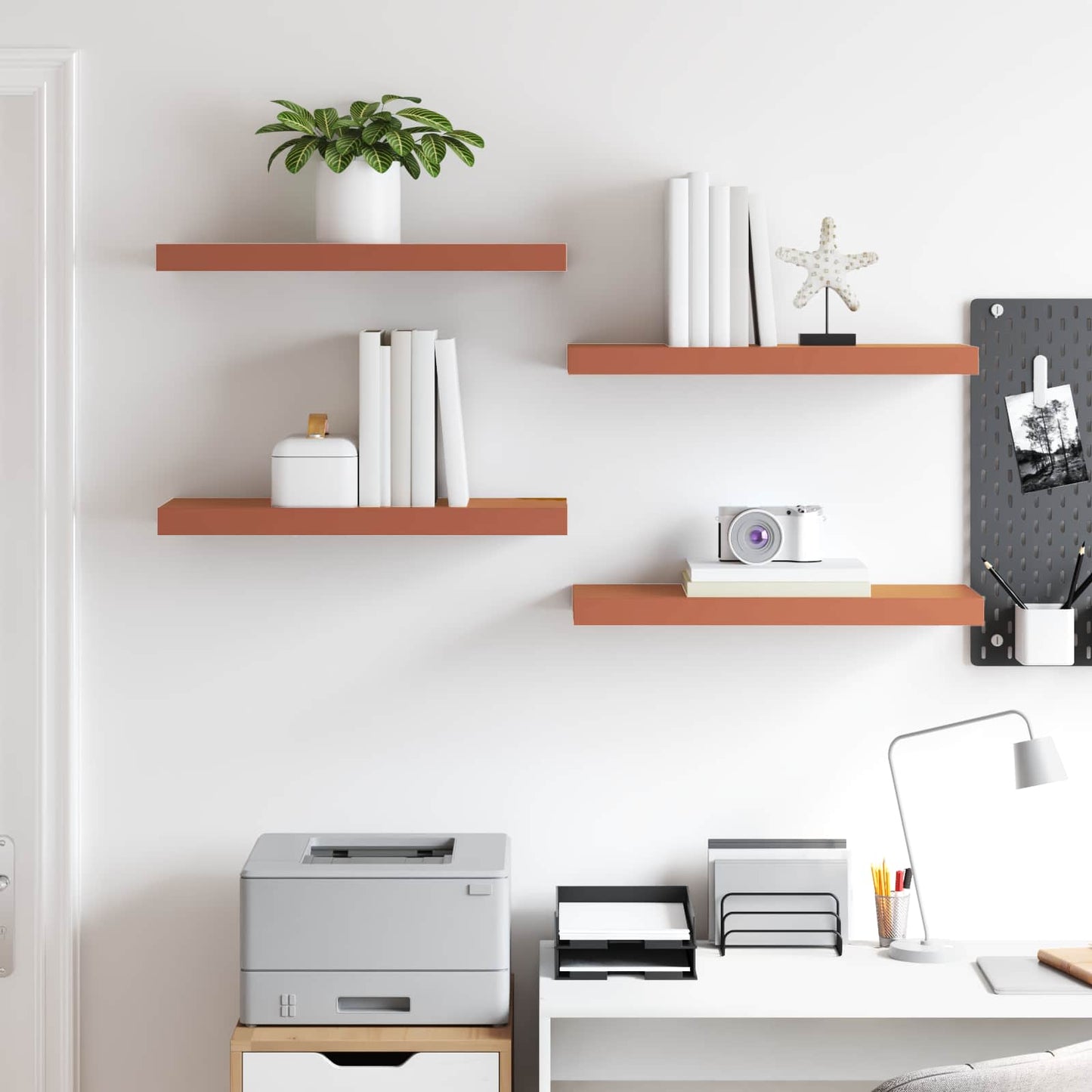 Wandregal Wandmontiert 4 pcs Rot 50 x 23 x 4 cm Holzwerkstoff