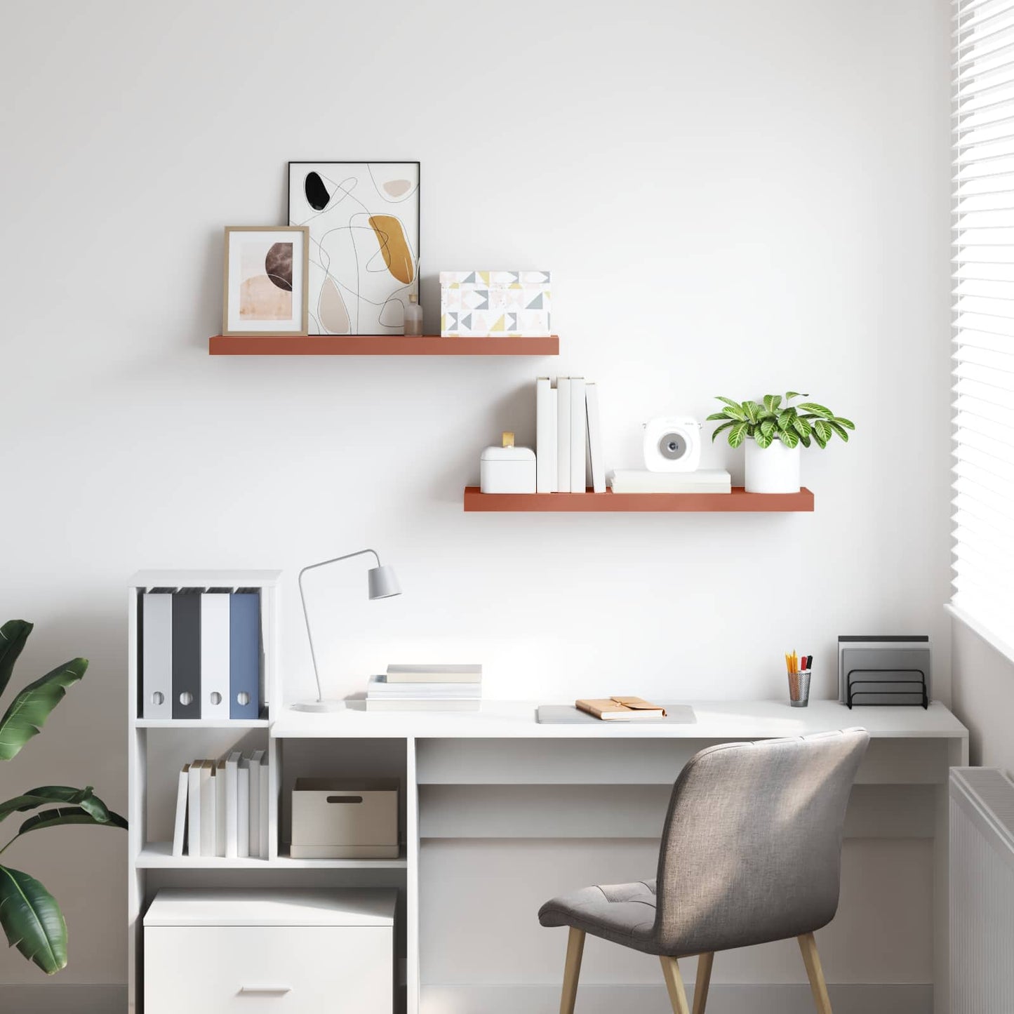 Wandregal Wandmontiert 2 pcs Rot 80 x 23,5 x 4 cm Holzwerkstoff