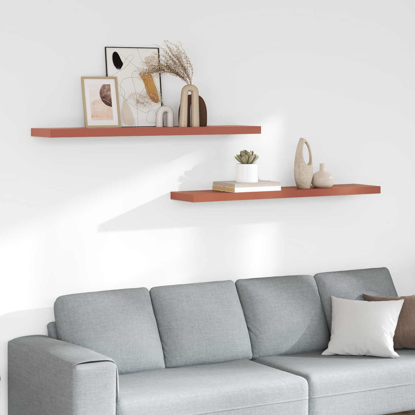 Wandregal 2 pcs Rot 120 x 23,5 x 4 cm Holzwerkstoff