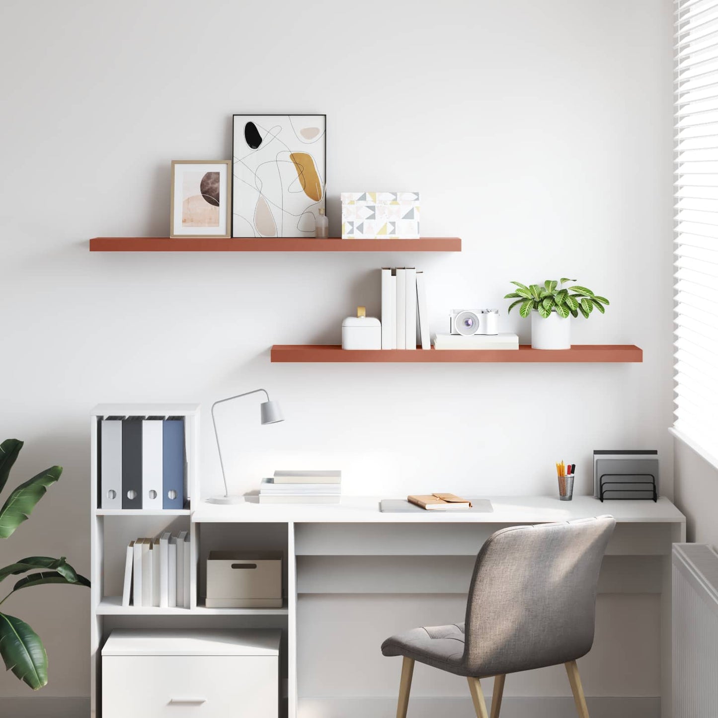 Wandregal 2 pcs Rot 120 x 23,5 x 4 cm Holzwerkstoff