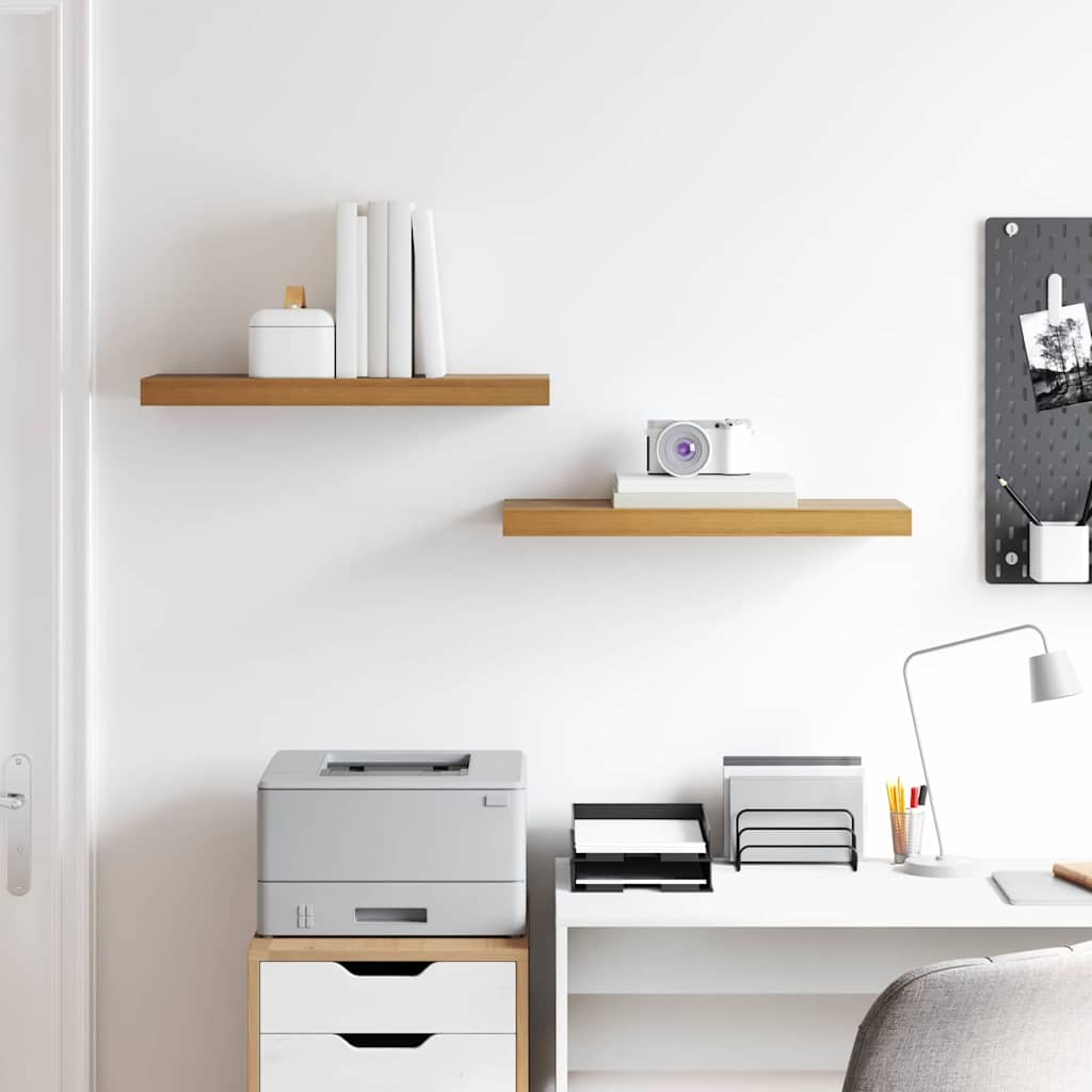 Wandregal Wandmontiert 2 pcs Braun 50 x 23 x 4 cm Holzwerkstoff