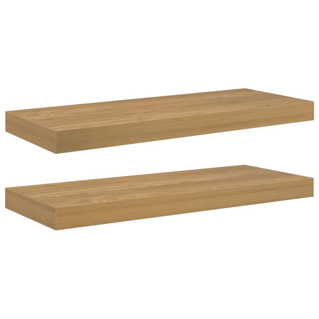 Wandregal Wandmontiert 2 pcs Braun 50 x 23 x 4 cm Holzwerkstoff
