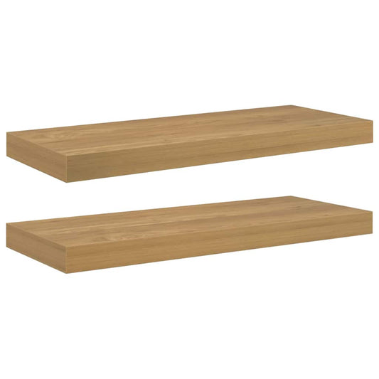 Wandregal Wandmontiert 2 pcs Braun 50 x 23 x 4 cm Holzwerkstoff