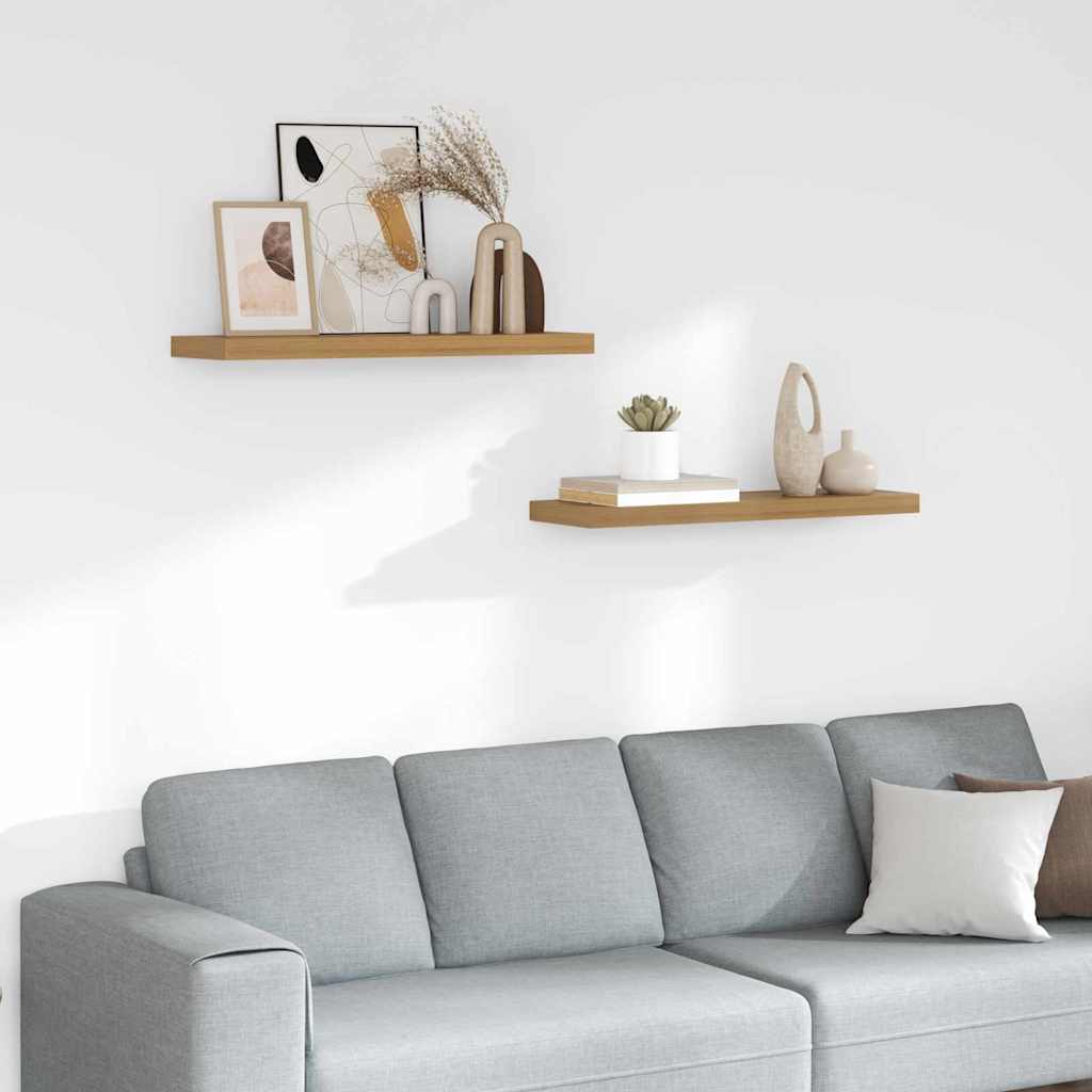 Wandregal 2 pcs Braun 90 x 23,5 x 4 cm Holzwerkstoff