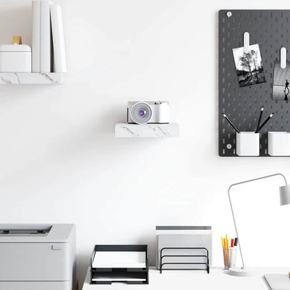 Wandregal Weiß Marmor 23 x 23,5 x 4 cm Holzwerkstoff