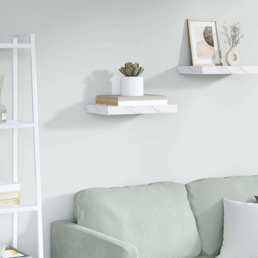 Wandregal Weiß Marmor 40 x 23,5 x 4 cm Holzwerkstoff