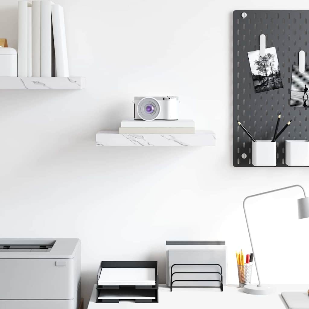 Wandregal Weiß Marmor 40 x 23,5 x 4 cm Holzwerkstoff