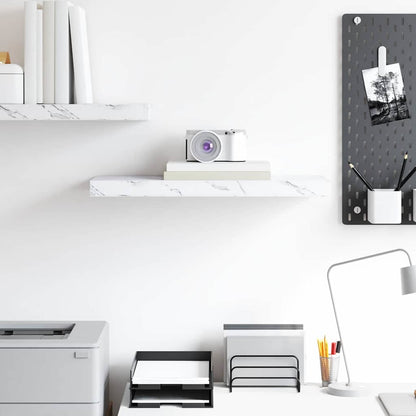 Wandregal Wandmontiert Weiß Marmor 50 x 23 x 4 cm Holzwerkstoff