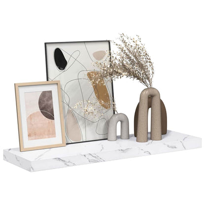 Wandregal Weiß Marmor 80 x 23,5 x 4 cm Holzwerkstoff