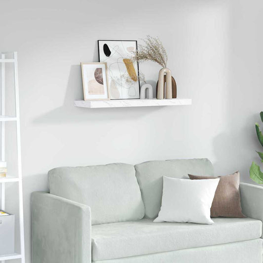 Wandregal Weiß Marmor 90 x 23,5 x 4 cm Holzwerkstoff