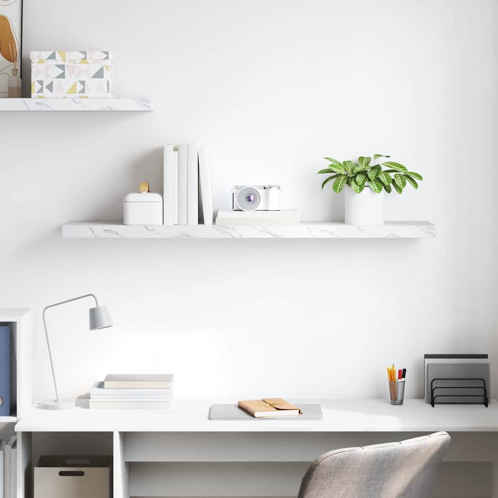 Wandregal Weiß Marmor 120 x 23,5 x 4 cm Holzwerkstoff