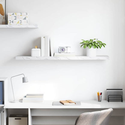 Wandregal Weiß Marmor 120 x 23,5 x 4 cm Holzwerkstoff